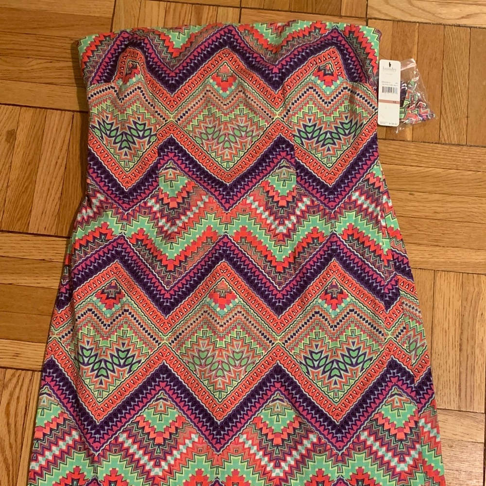 NWT Laundry bright geometric cotton mini dress